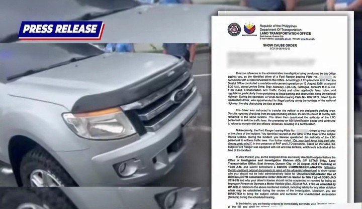 NBI personnel confronts LTO enforcers during roadside operation in Batangas
