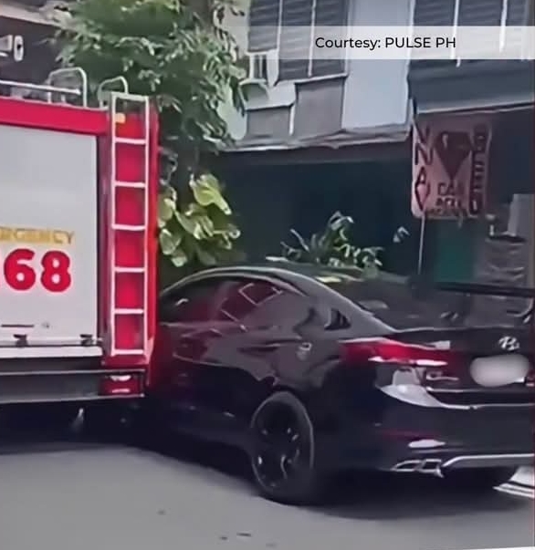 LTO sinuspindi ng 90 araw ang driver ng kotseng nasagi ng rumespondeng fire truck sa Makati