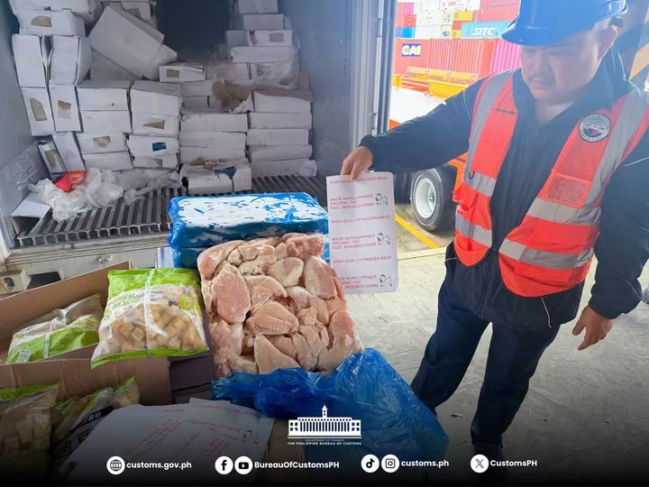 Idineklarang tofu: P6.6M frozen chicken shipment mula Hong Kong nasabat sa Subic Bay Freeport